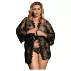   Subblime Queen Plus - bata de encaje con tanga - negro - talla XL-2XL