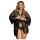 Subblime Queen Plus - Conjunto de Bata de Encaje - Negro (XL-2XL)