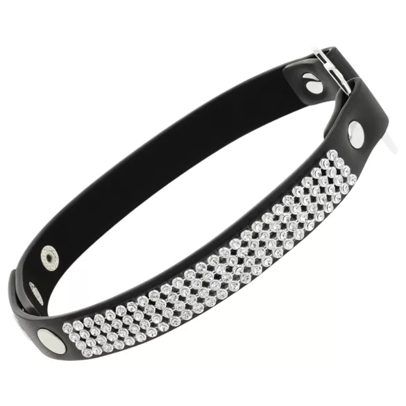 Coquette - gargantilla con strass - colgante corazón - negro