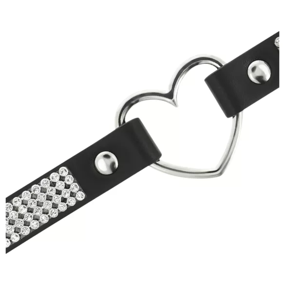 Coquette - gargantilla con strass - colgante corazón - negro