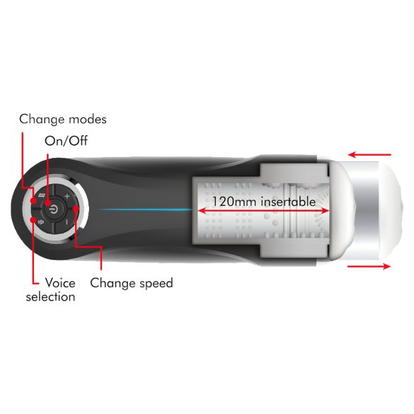 JamyJob - masturbador masculino vibrador con movimiento arriba abajo - negro