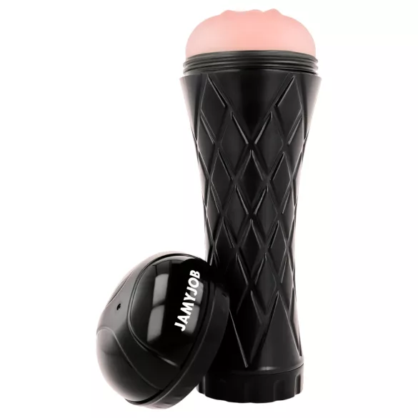 JamyJob - masturbador realista vaginal - funda negra interior natural