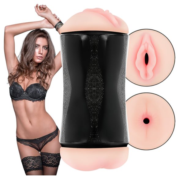 JamyJob - masturbador doble orificio - vagina y ano - color natural