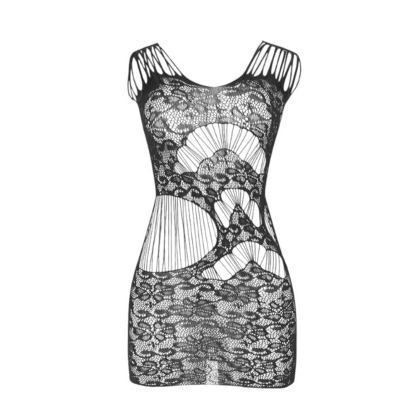 Subblime 951771 - vestido de red con bordes irregulares - negro - S-L