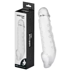   Addicted Toys - funda pene con anillo testicular - 23cm - transparente