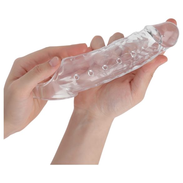 Addicted Toys - funda pene con anillo testicular - 23cm - transparente