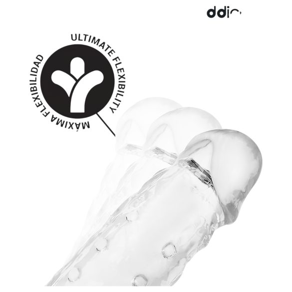 Addicted Toys - funda pene con anillo testicular - 23cm - transparente