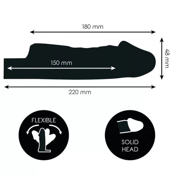 Addicted Toys - funda para pene con anillo para testículos - 22 cm (transparente)