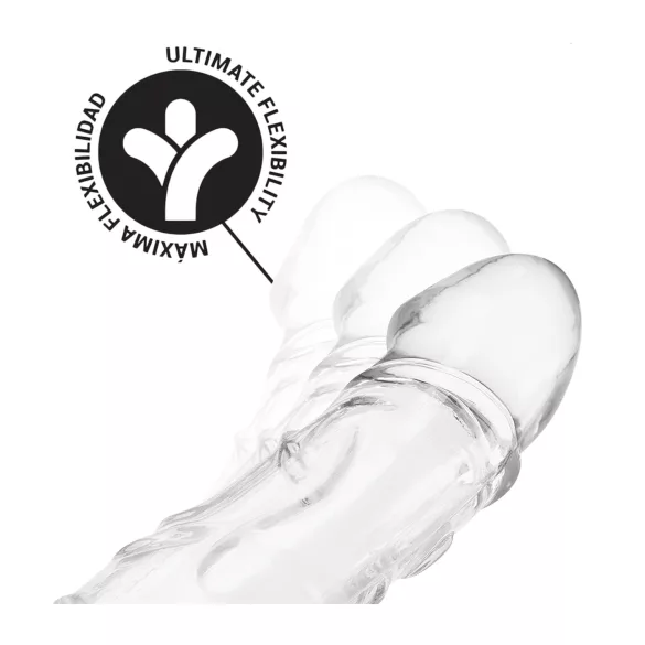 Addicted Toys - funda para pene con anillo para testículos - 22 cm (transparente)