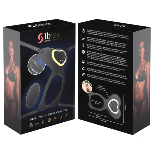 IBIZA - vibrador con arnés - estimulador de clítoris - silicona negra