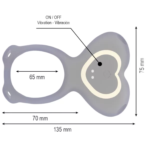 IBIZA - vibrador con arnés - estimulador de clítoris - silicona negra