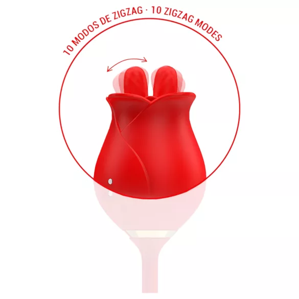 Intense Melanie - estimulador de clítoris con lengua y vibrador 2 en 1 - rojo