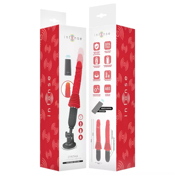 Intense Cynthia - vibrador con base de succión (rojo)