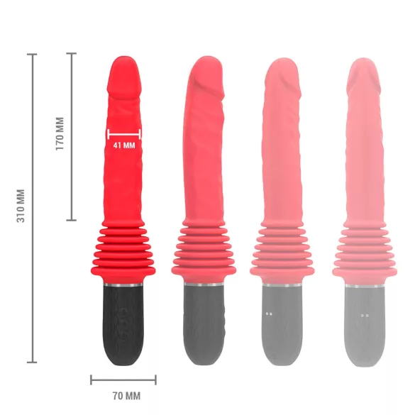 Intense Cynthia - consolador vibrador con ventosa - rojo
