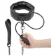 Fetish - collar inflable con correa (negro)