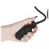 Fetish - collar inflable con correa (negro)