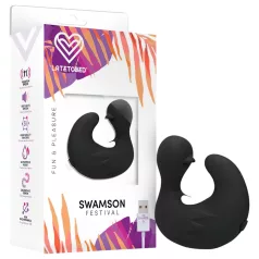   Latetobed - vibrador para dedo en forma de pato - silicona negra