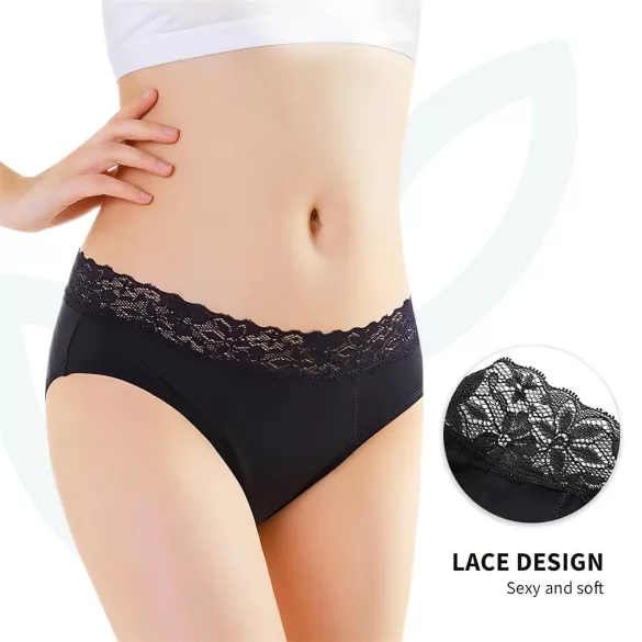 Adalet Natura Super - braga menstrual - absorbente - algodón negro - M