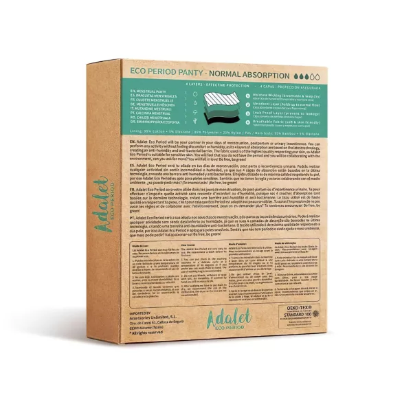 Adalet Flora Normal - braga menstrual - absorción normal - negro - M