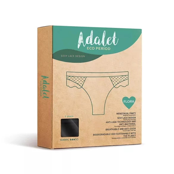 Adalet Flora Normal - braga menstrual - absorción normal - negro - L