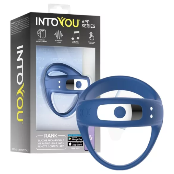 INTOYOU - Anillo vibrador para pene y testículos controlado por app, para hombres (azul)