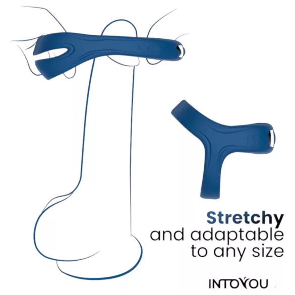 INTOYOU - Anillo vibrador para pene y testículos controlado por app, para hombres (azul)