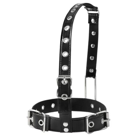 Latetobed - collar con gancho nasal - cuero negro