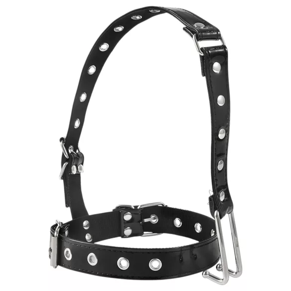 Latetobed - collar con gancho nasal - cuero negro