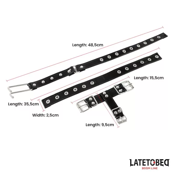 Latetobed - collar con gancho nasal - cuero negro