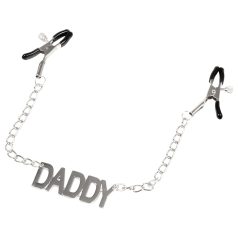 LateToBed Daddy - pinzas para pezones - metal - plata