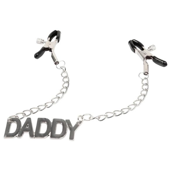 LateToBed Daddy - pinzas para pezones - metal - plata