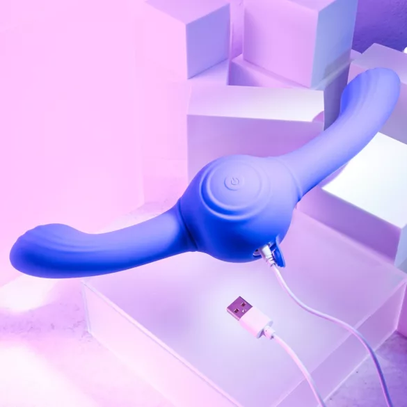 Evolved - vibrador doble recargable con función oscilante - silicona lila