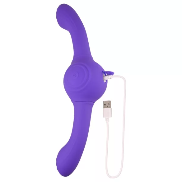 Evolved - vibrador doble recargable con función oscilante - silicona lila