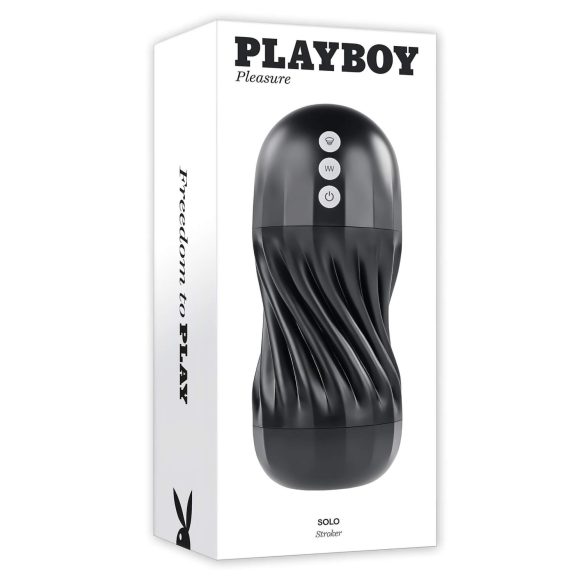 Playboy Solo Stroker - masturbador succionador recargable (negro)