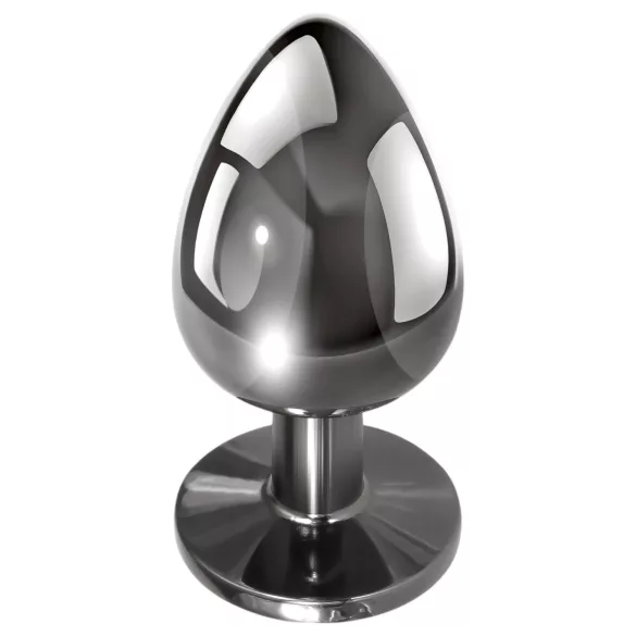 Evolved Black Gem - set de plugs anales de metal - piedra negra - color plateado
