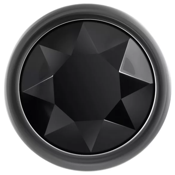 Evolved Black Gem - set de plugs anales de metal - piedra negra - color plateado