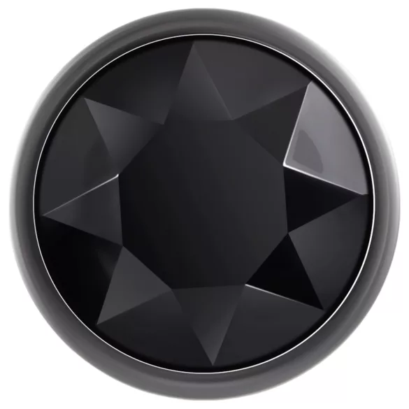Evolved Black Gem - set de plugs anales de metal - piedra negra - color plateado