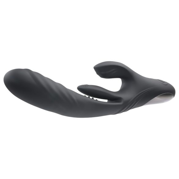 Playboy Rapid Rabbit - vibrador con estimulador de clítoris - recargable - negro