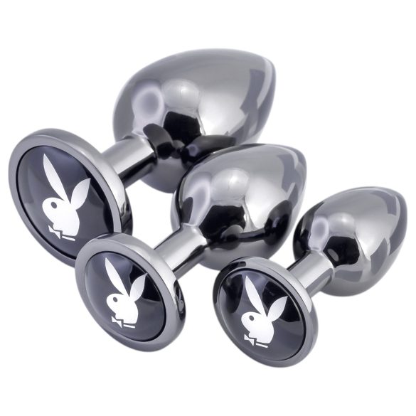 Playboy - set de plugs anales - 3 piezas - metal plateado