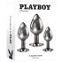 Playboy - set de plugs anales - 3 piezas - metal plateado