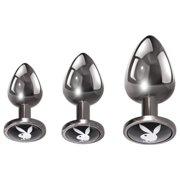 Playboy - set de plugs anales - 3 piezas - metal plateado