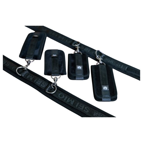 Sei Mio - juego de esposas y tobilleras - ajuste múltiple - negro