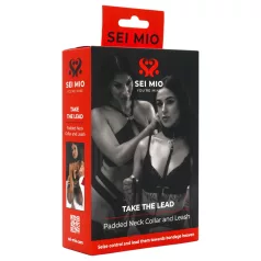   Sei Mio - collar y correa para juegos - cuero sintético negro