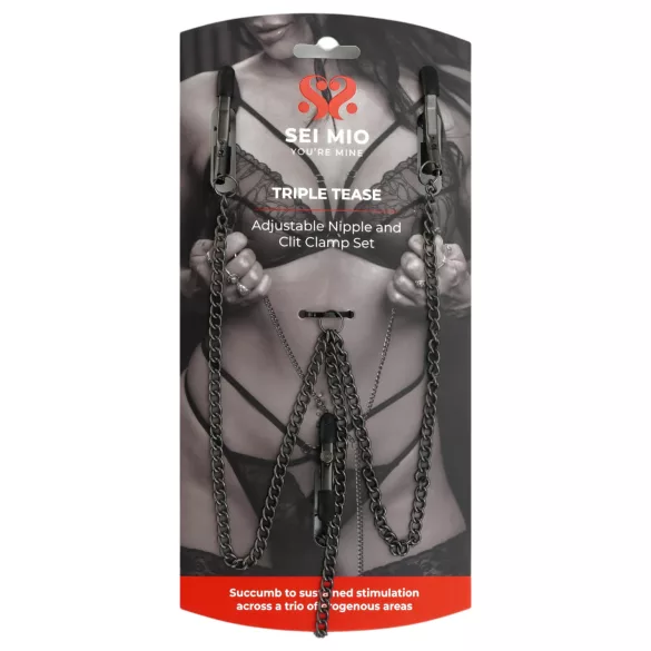 Sei Mio - pinza para pezones y labios íntimos - negro