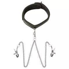 Sei Mio - collar con pinzas para pezones - negro