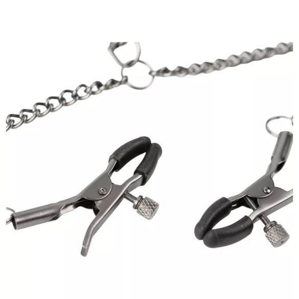 Sei Mio - collar con pinzas para pezones - negro