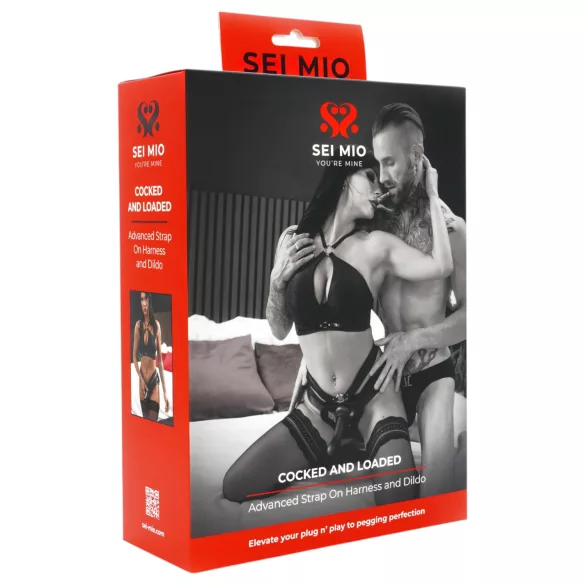 Sei Mio - arnés con consolador - 15 cm - negro
