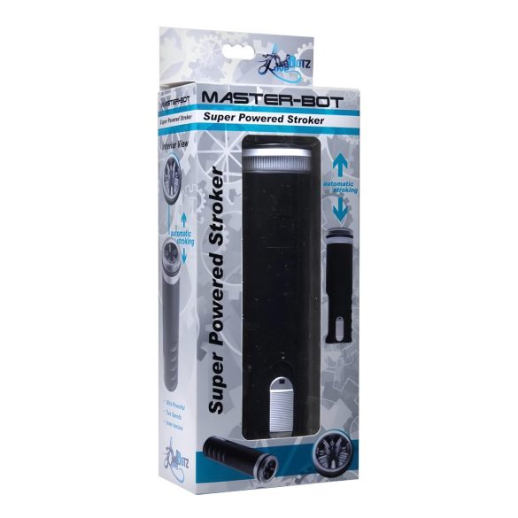 Master-Bot - masturbador con boca flexible y suave con púas (negro)