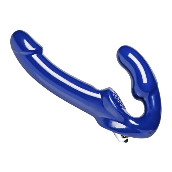 Strap U Revolver II - arnés con consolador vibrador - silicona azul