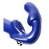 Strap U Revolver II - arnés con consolador vibrador - silicona azul
